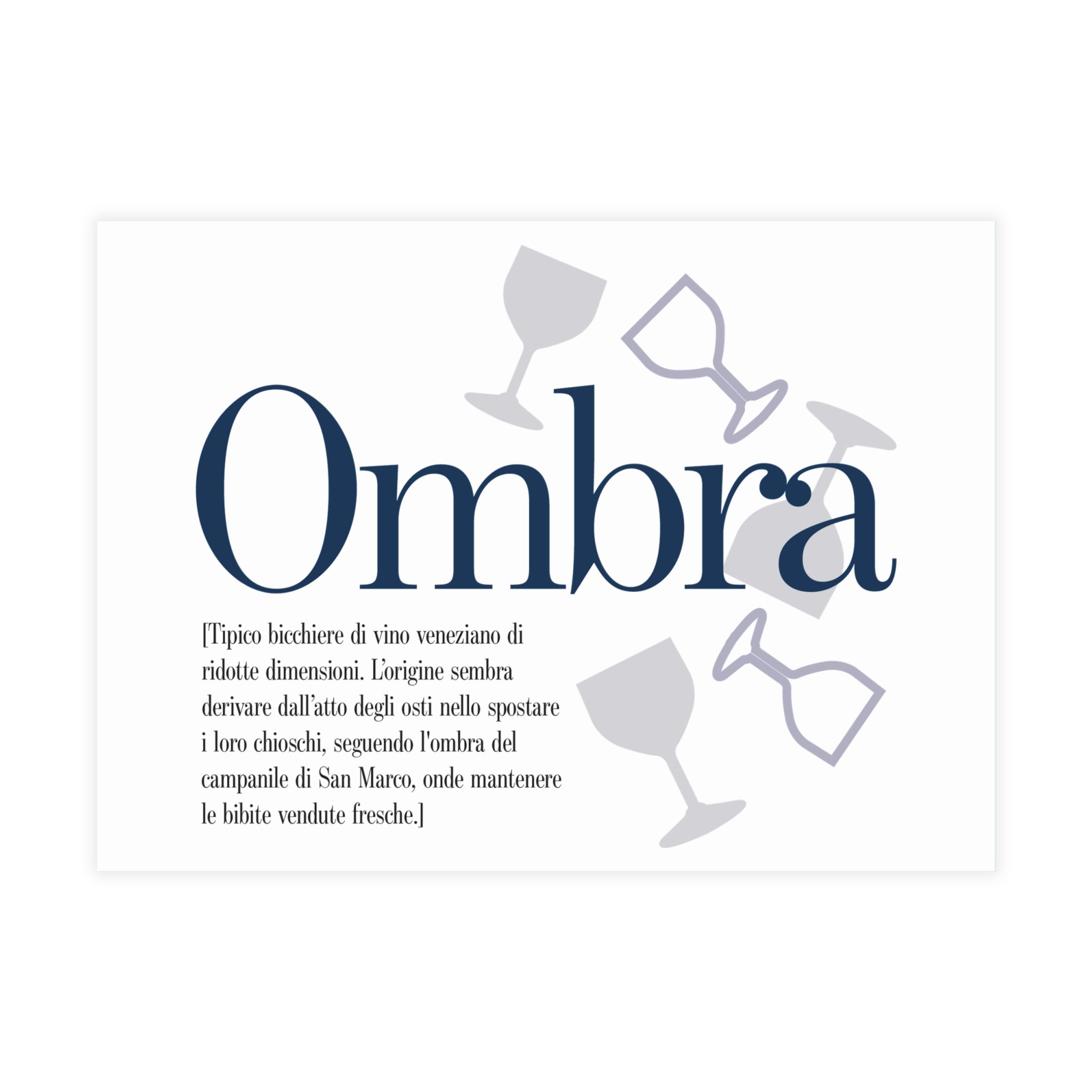 Venetian Words postcard: Ombra | Send the Venetian tradition to someone you love