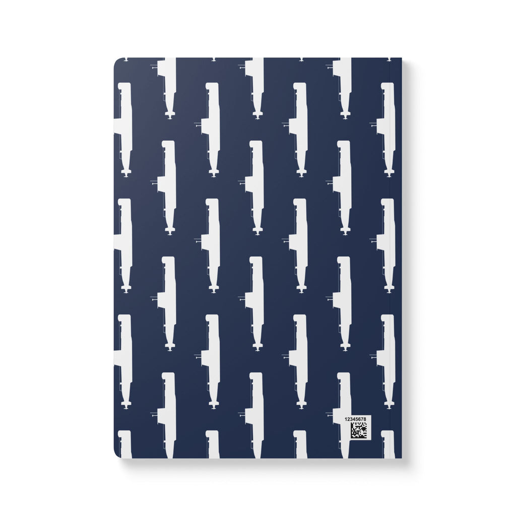QUADERNO CODICE DANDOLO | Quaderno blu navy con motivo Dandolo Submarine bianco e codice 