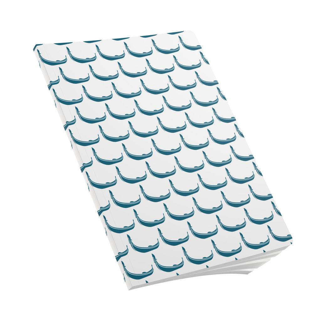 GONDOLA NOTEBOOK | White notebook with turquoise Gondola pattern