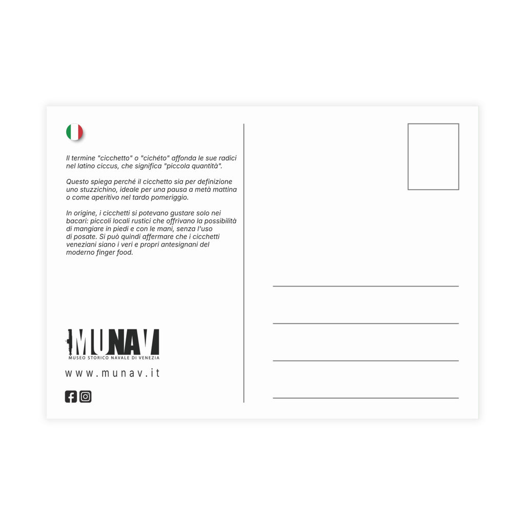 Venetian Words postcard: Cicheto | Send the Venetian tradition to someone you love