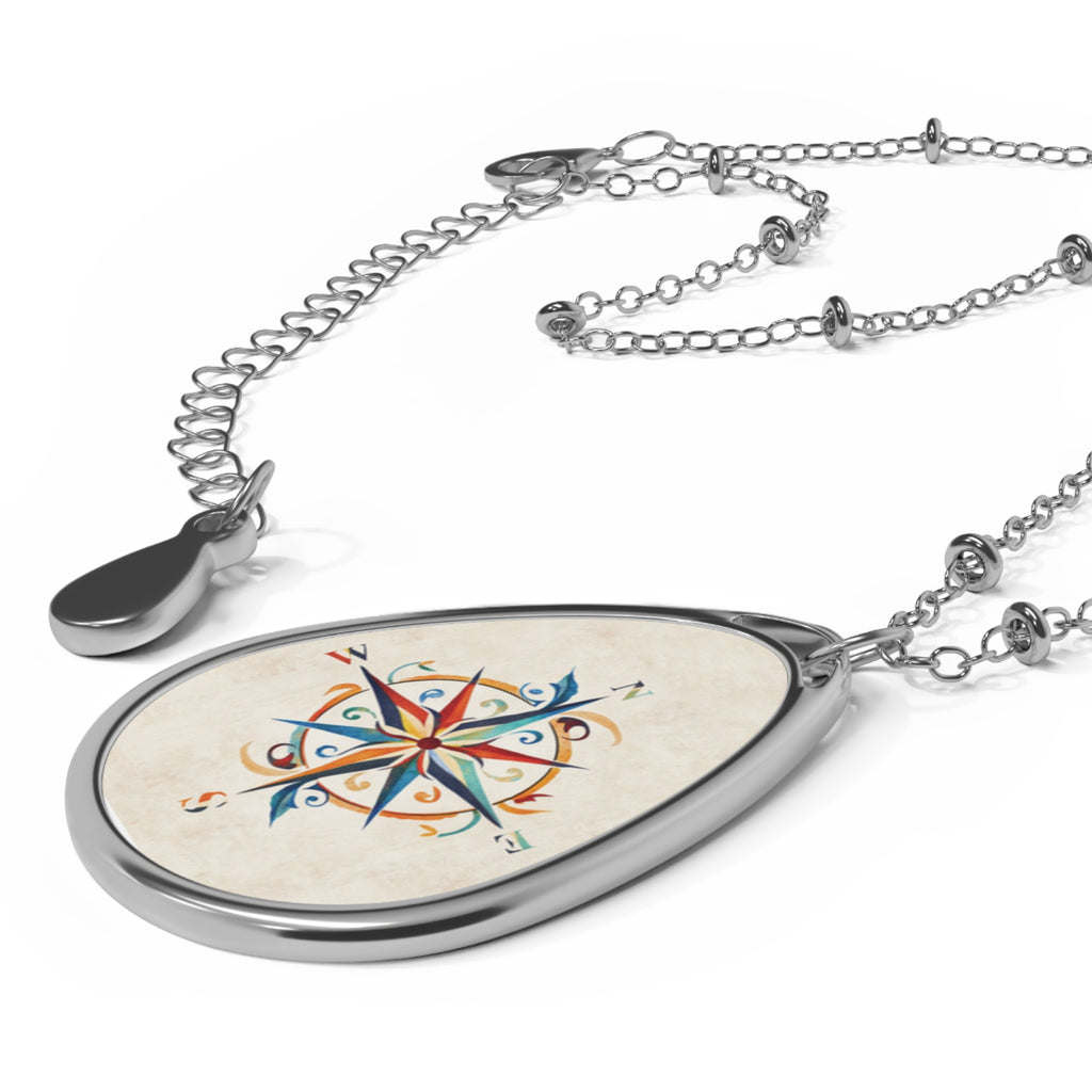 Windrose white ellipse pendant | A delicate ellipse pendant that wears like a little secret