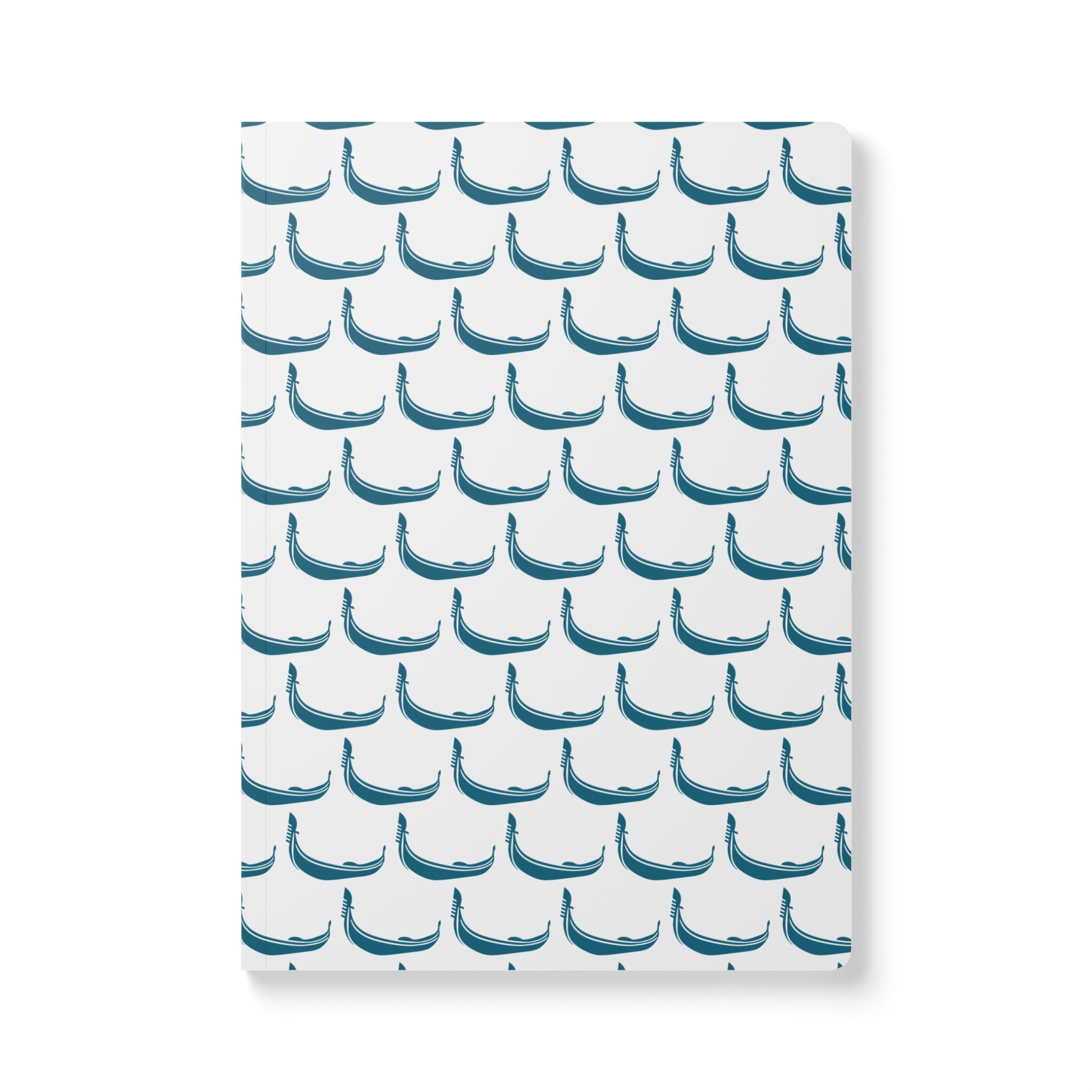 GONDOLA NOTEBOOK | White notebook with turquoise Gondola pattern