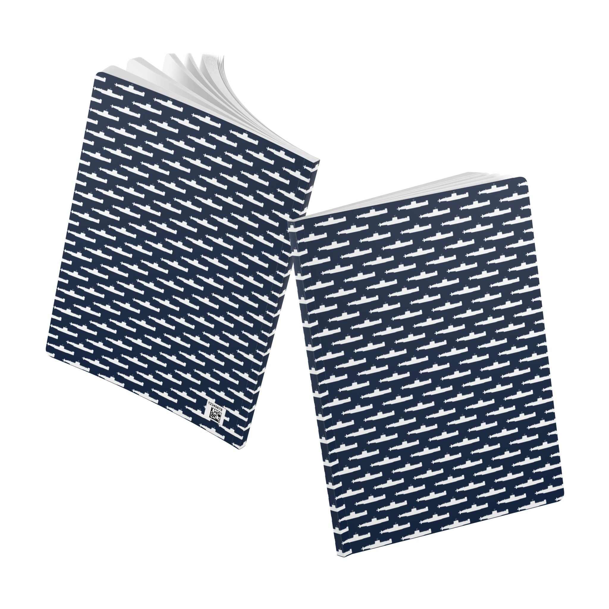 DANDOLO NOTEBOOK | Navy notebook with white Dandolo Submarine pattern