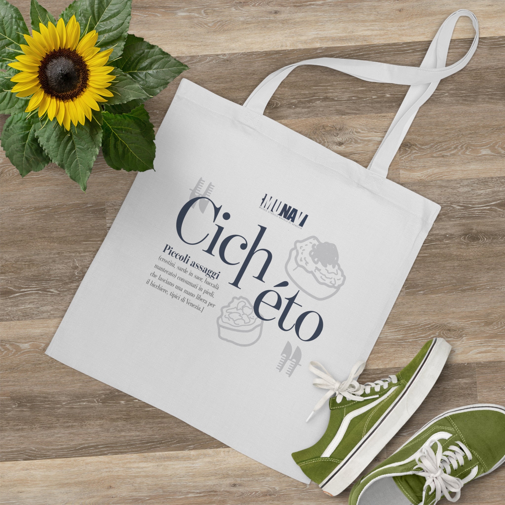 Venetian Words Shopper: Cicheto | White heavy-weight cotton shopper with Typical Venetian Word