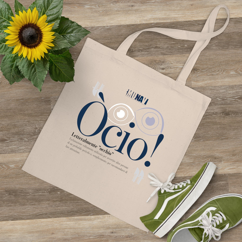 Venetian Words Shopper: Ocio | White heavy-weight cotton shopper with Typical Venetian Word