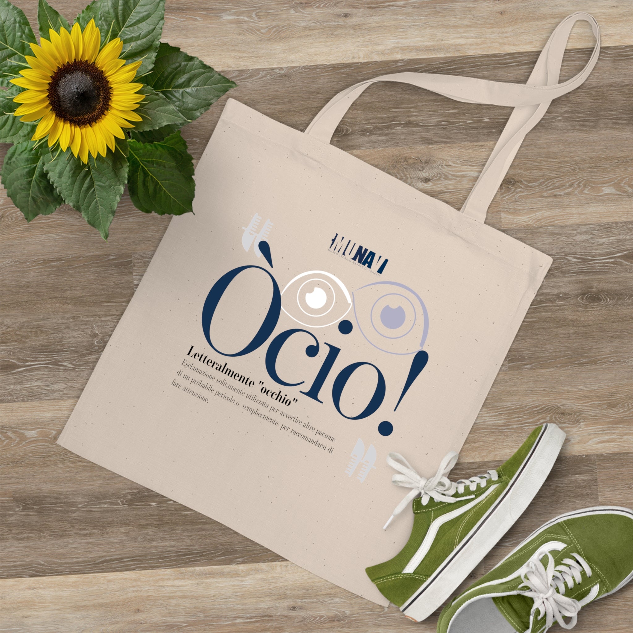 Venetian Words Shopper: Ocio | White heavy-weight cotton shopper with Typical Venetian Word
