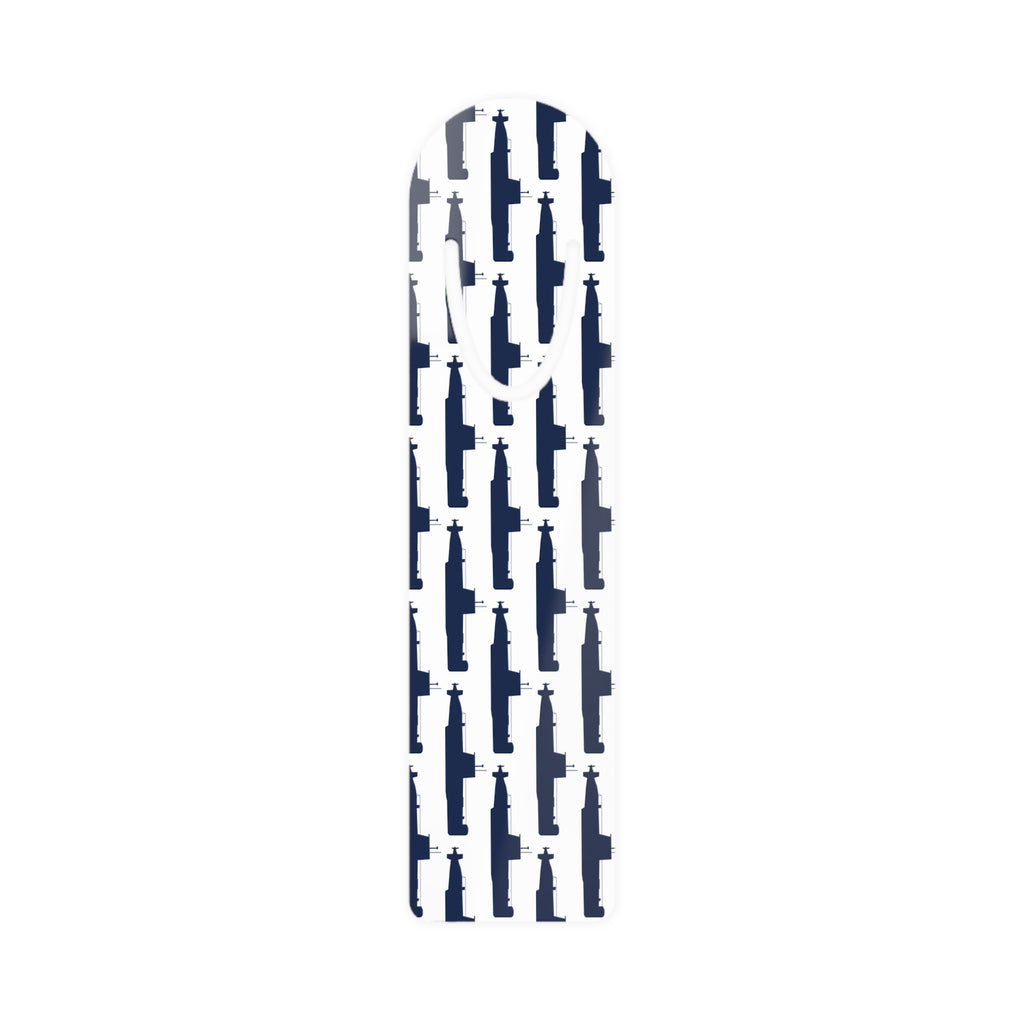 DANDOLO BOOKMARK | White bookmark with bavy Dandolo Submarine pattern
