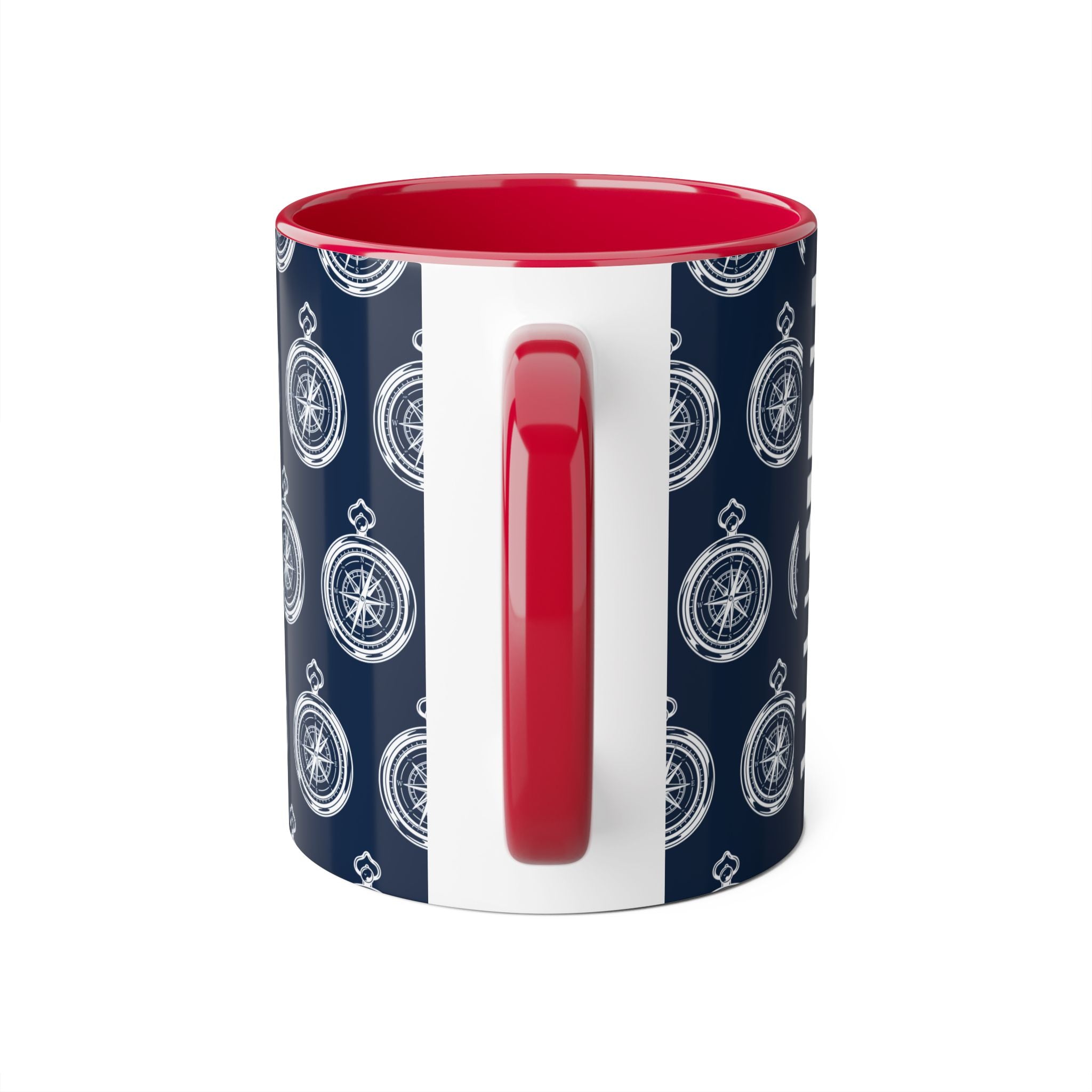 COMPASS MUG | Blue Mug with white pattern of a wonderful compass