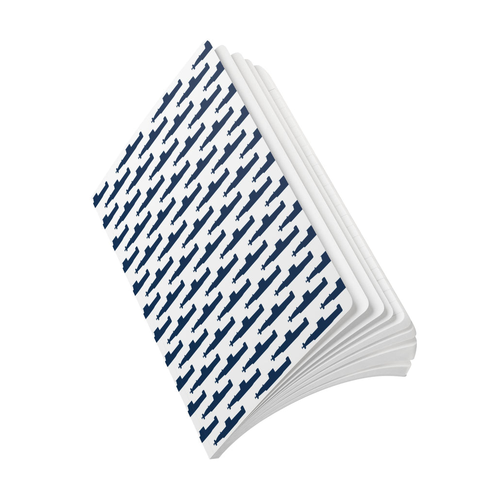 DANDOLO NOTEBOOK | White notebook with navy Dandolo Submarine pattern