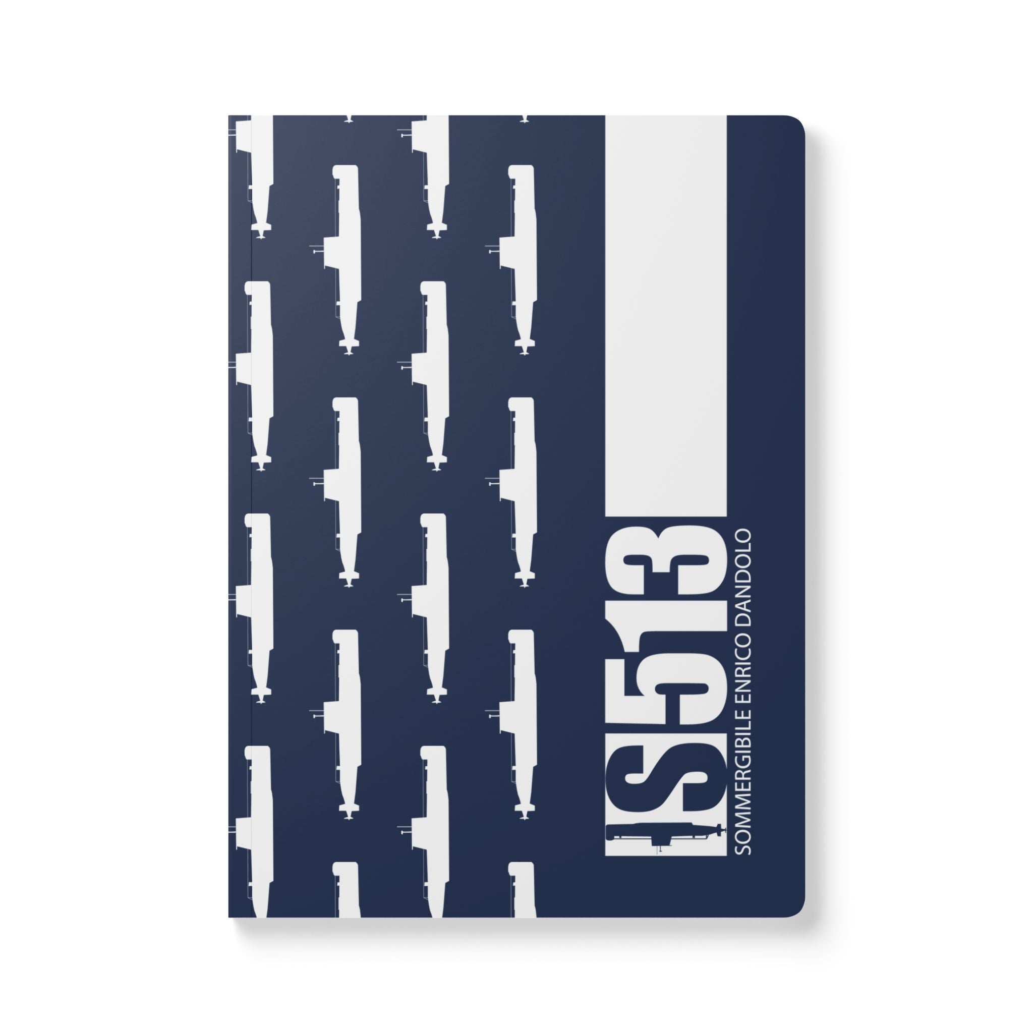 DANDOLO CODE NOTEBOOK | Navy Notebook with white Dandolo Submarine pattern and code