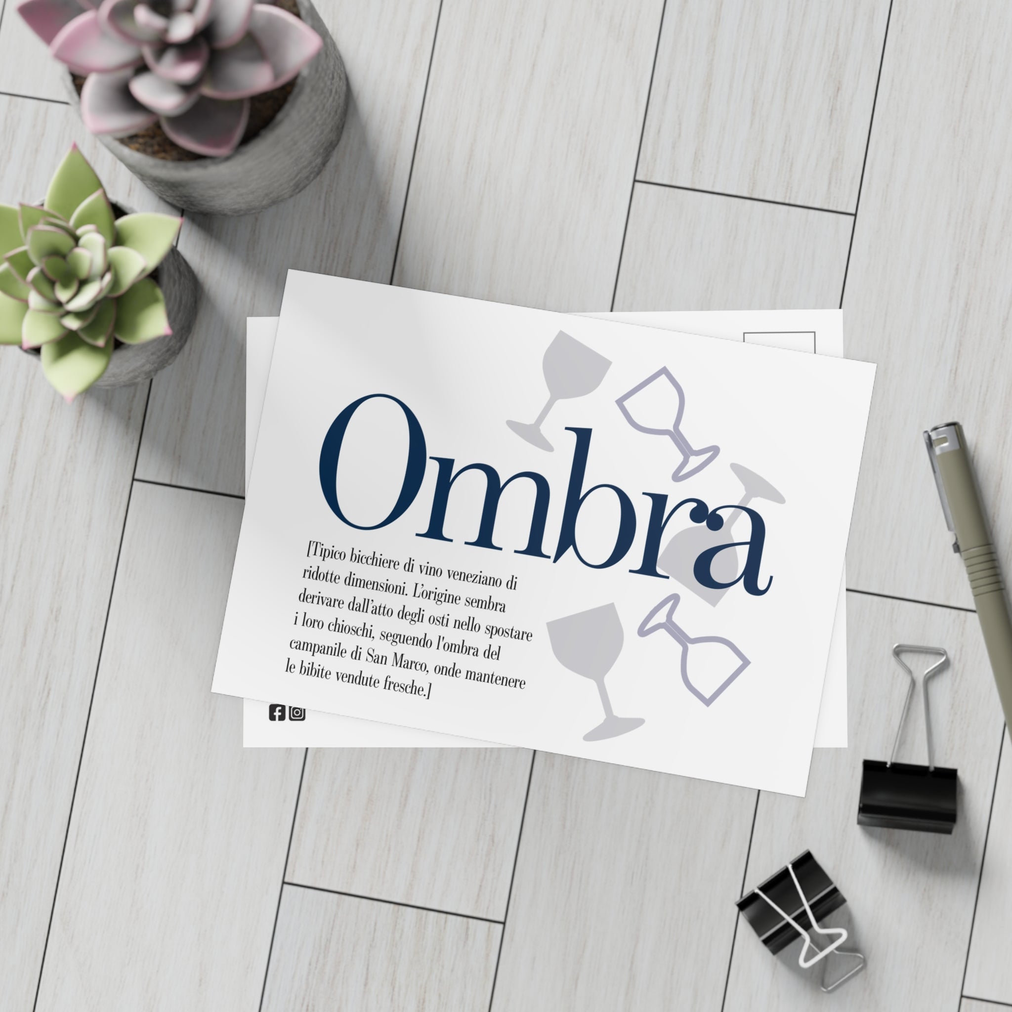 Venetian Words postcard: Ombra | Send the Venetian tradition to someone you love