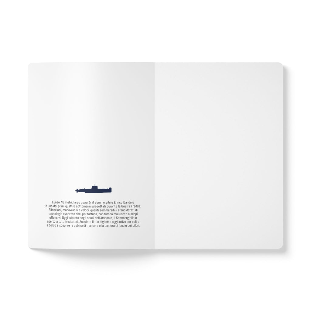 DANDOLO CODE NOTEBOOK | White Notebook with Navy Dandolo Submarine pattern and code