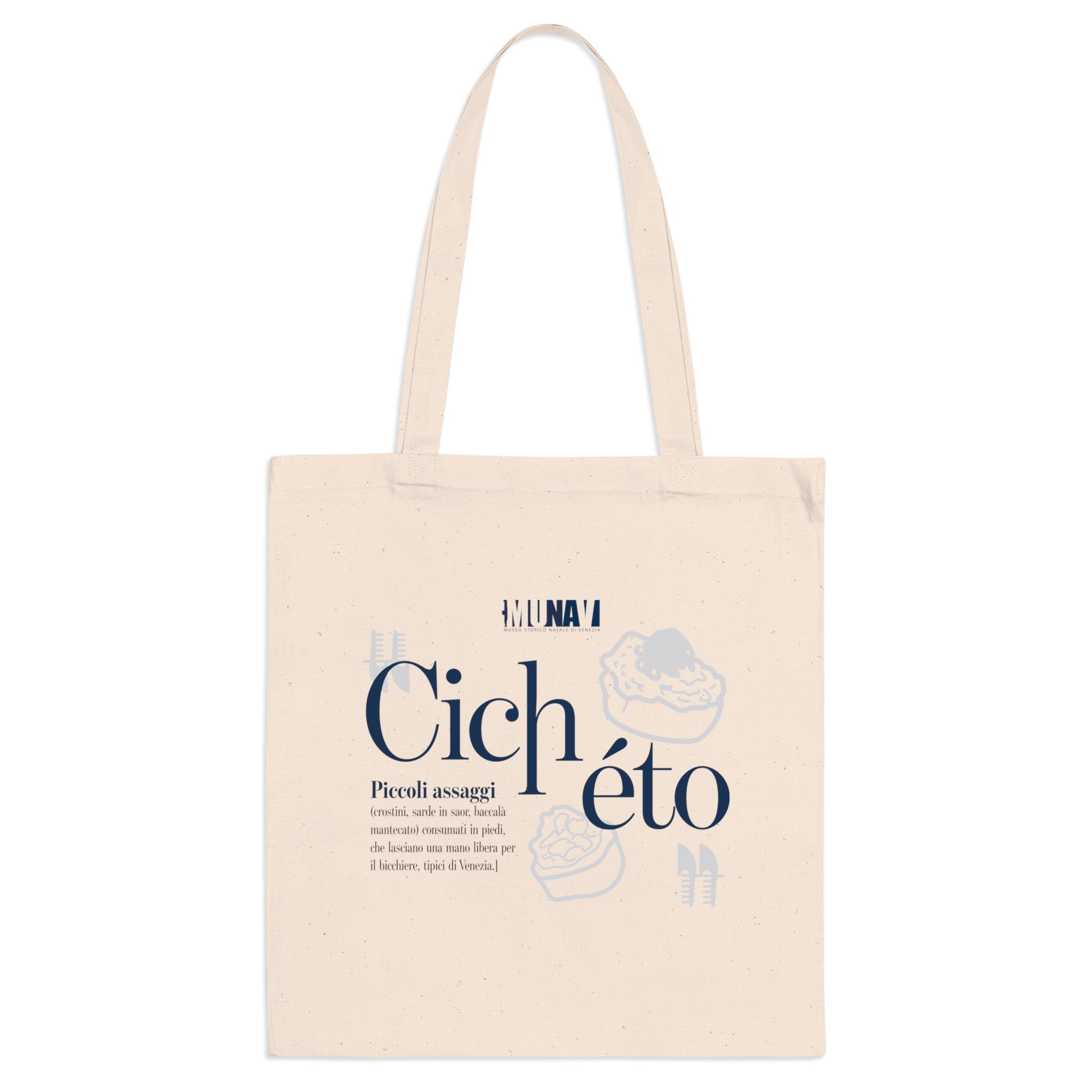 Venetian Words Shopper: Cicheto | White heavy-weight cotton shopper with Typical Venetian Word