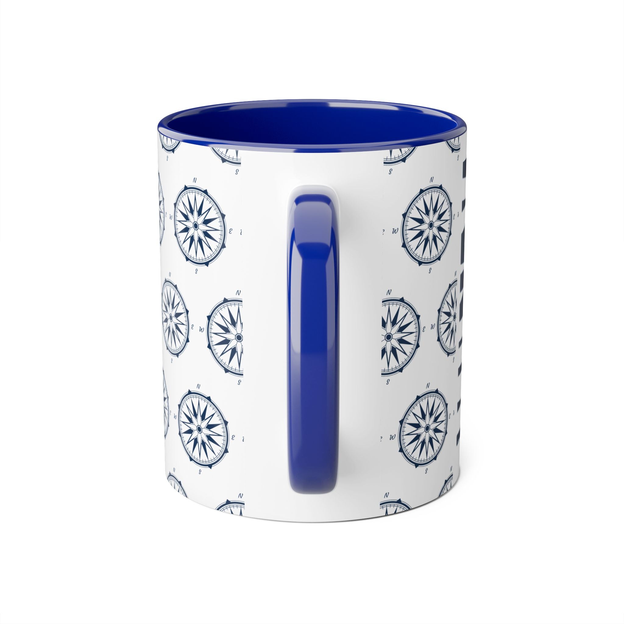 COMPASS MUG | White Mug with blue pattern of a wonderful windrose