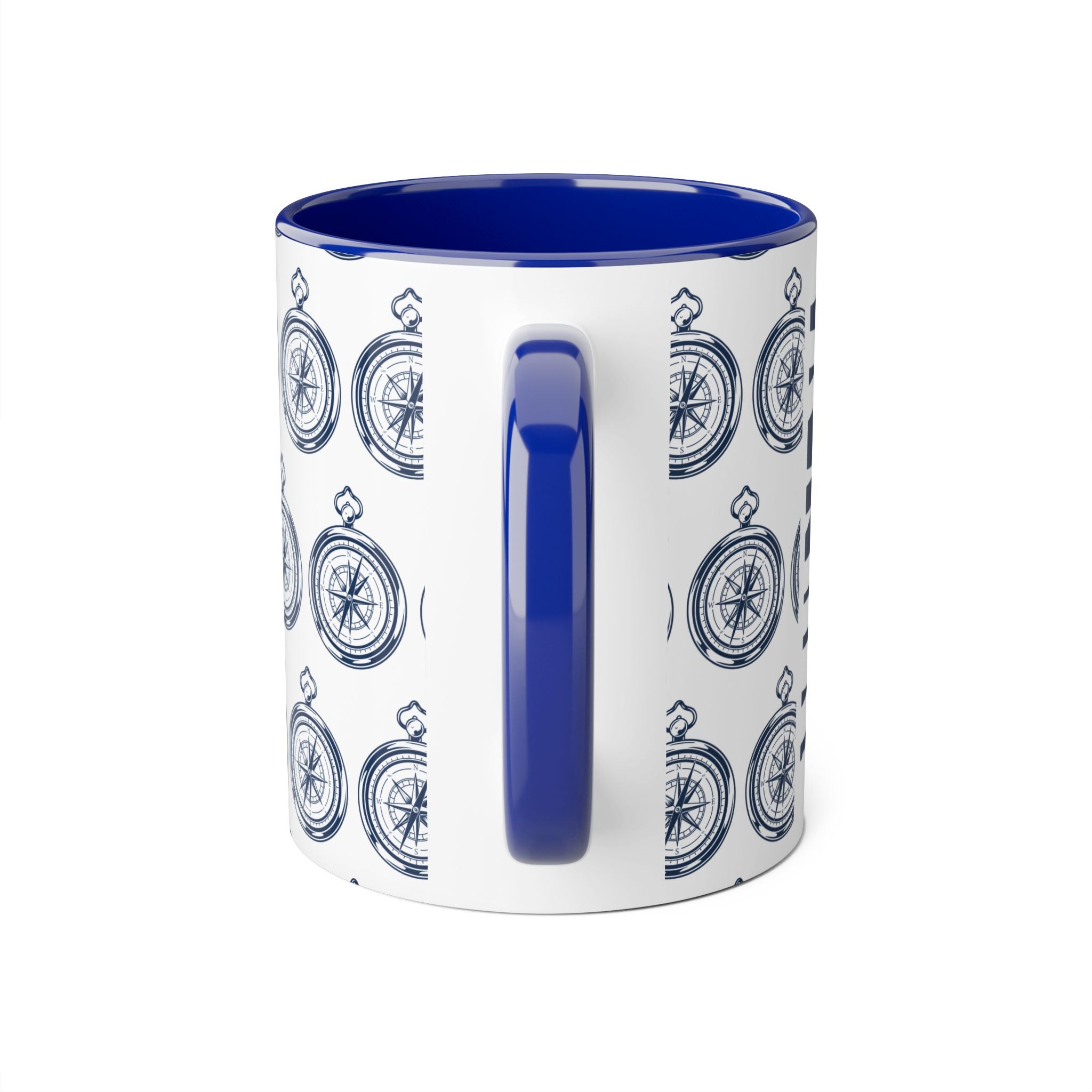COMPASS MUG | White Mug with blu compass pattern