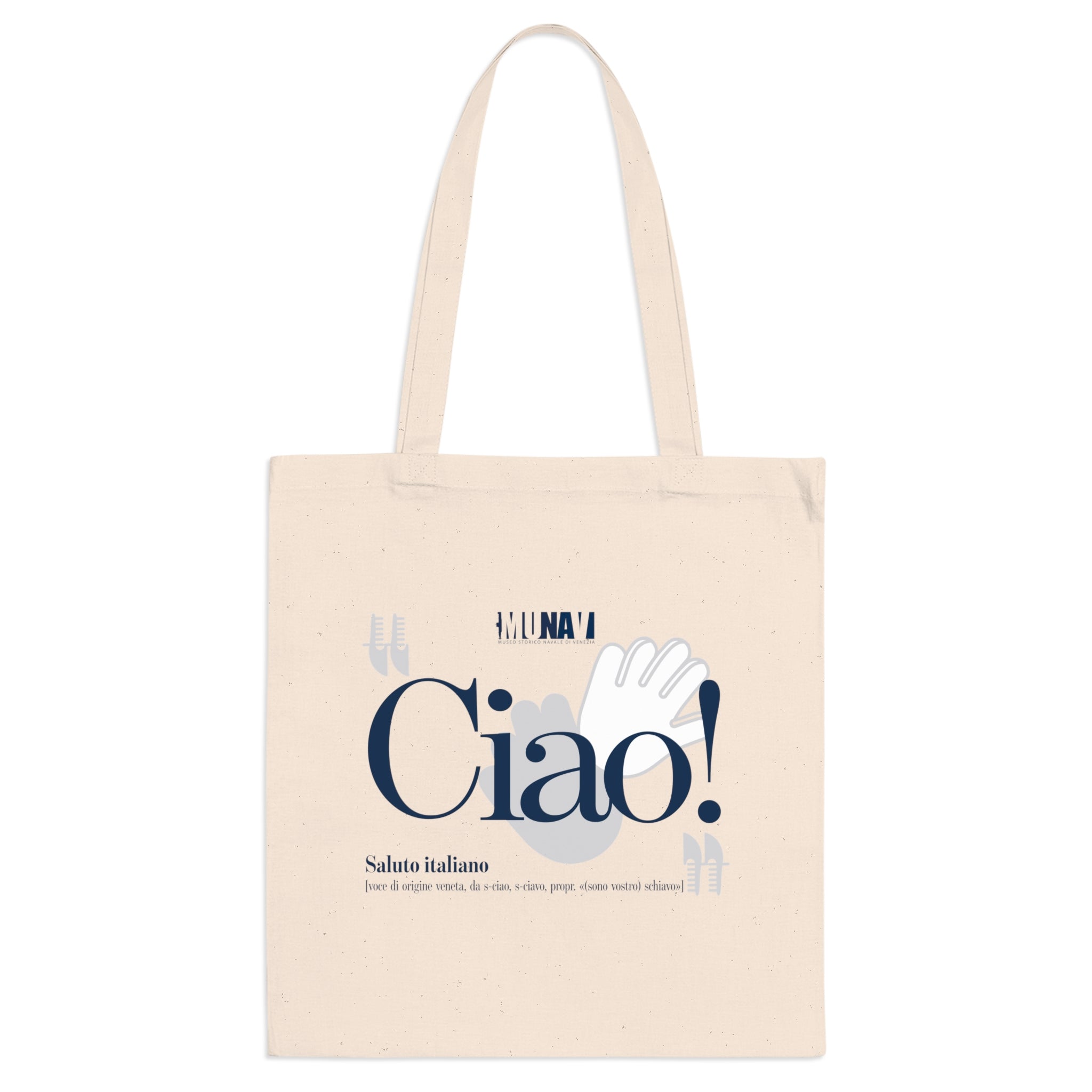Venetian Words Shopper: Ciao | White heavy-weight cotton shopper with Typical Venetian word