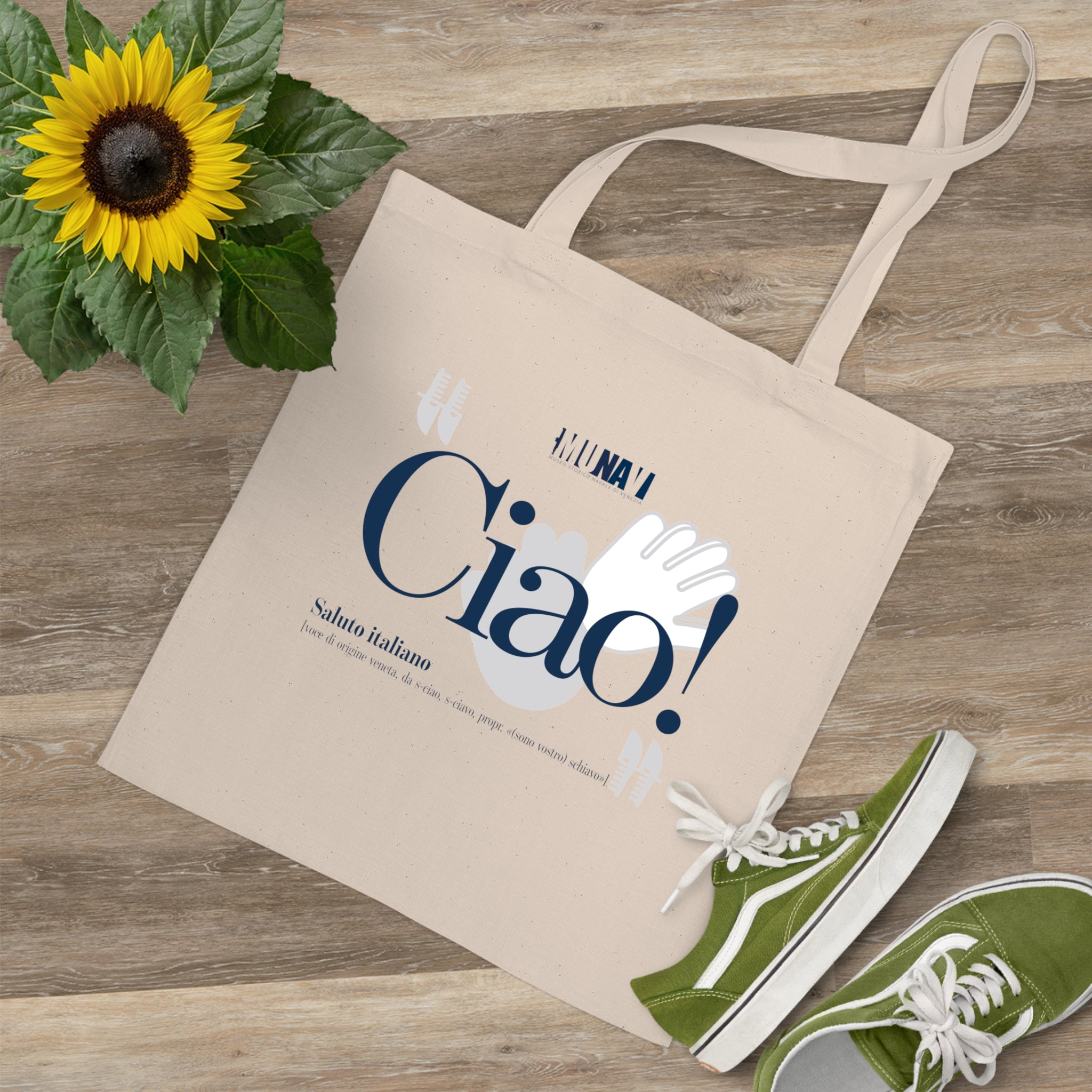 Venetian Words Shopper: Ciao | White heavy-weight cotton shopper with Typical Venetian word