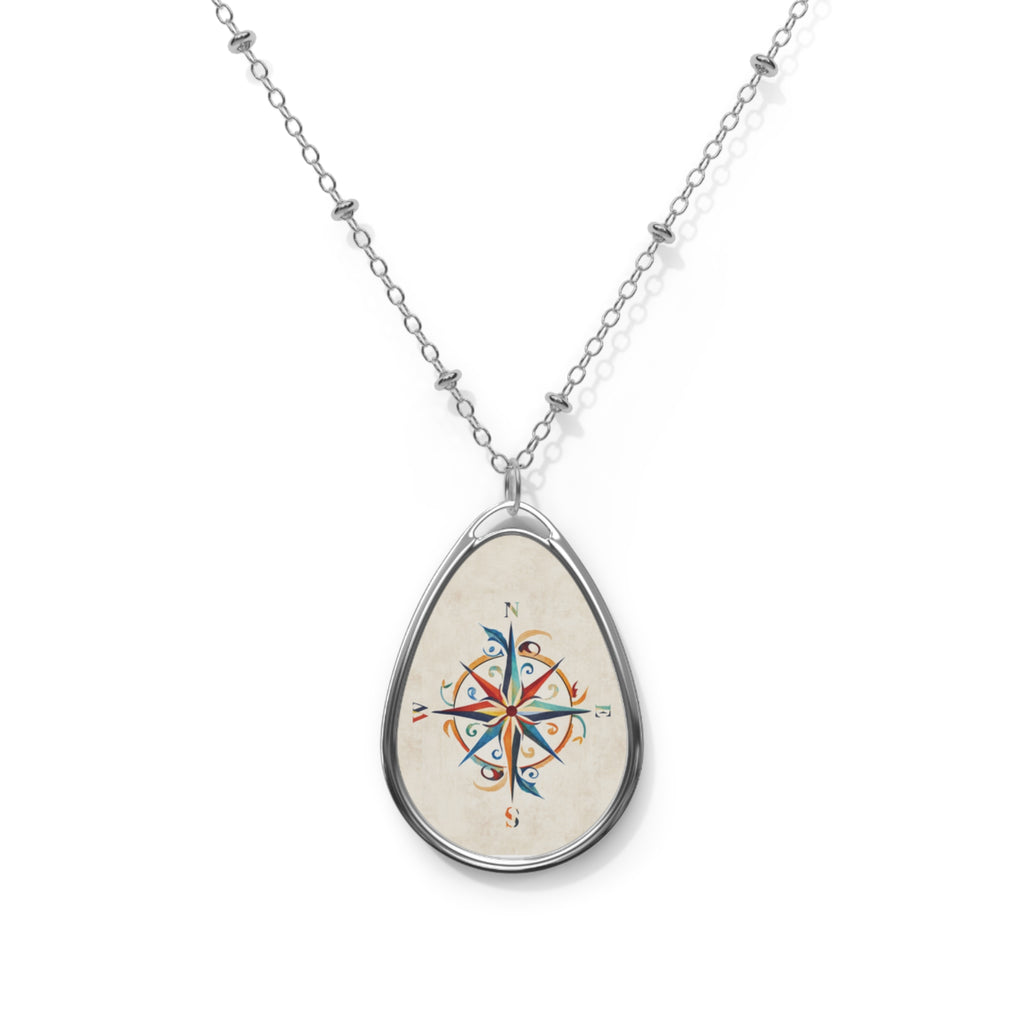 Windrose white ellipse pendant | A delicate ellipse pendant that wears like a little secret