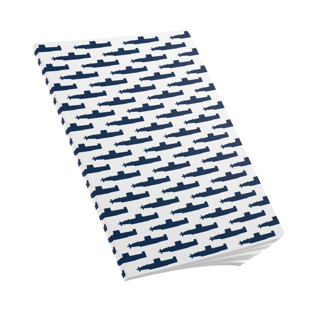 DANDOLO NOTEBOOK | White notebook with navy Dandolo Submarine pattern