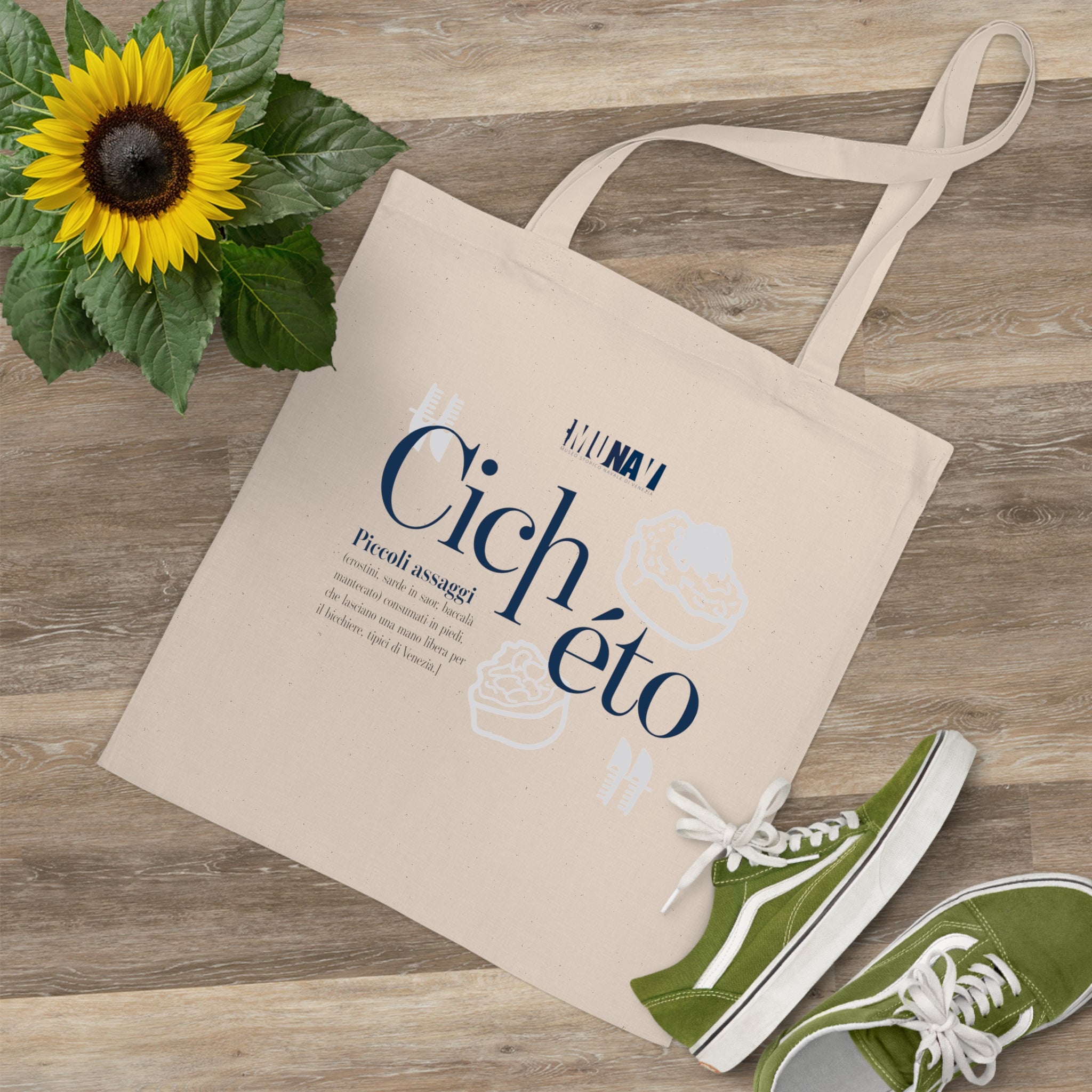 Venetian Words Shopper: Cicheto | White heavy-weight cotton shopper with Typical Venetian Word