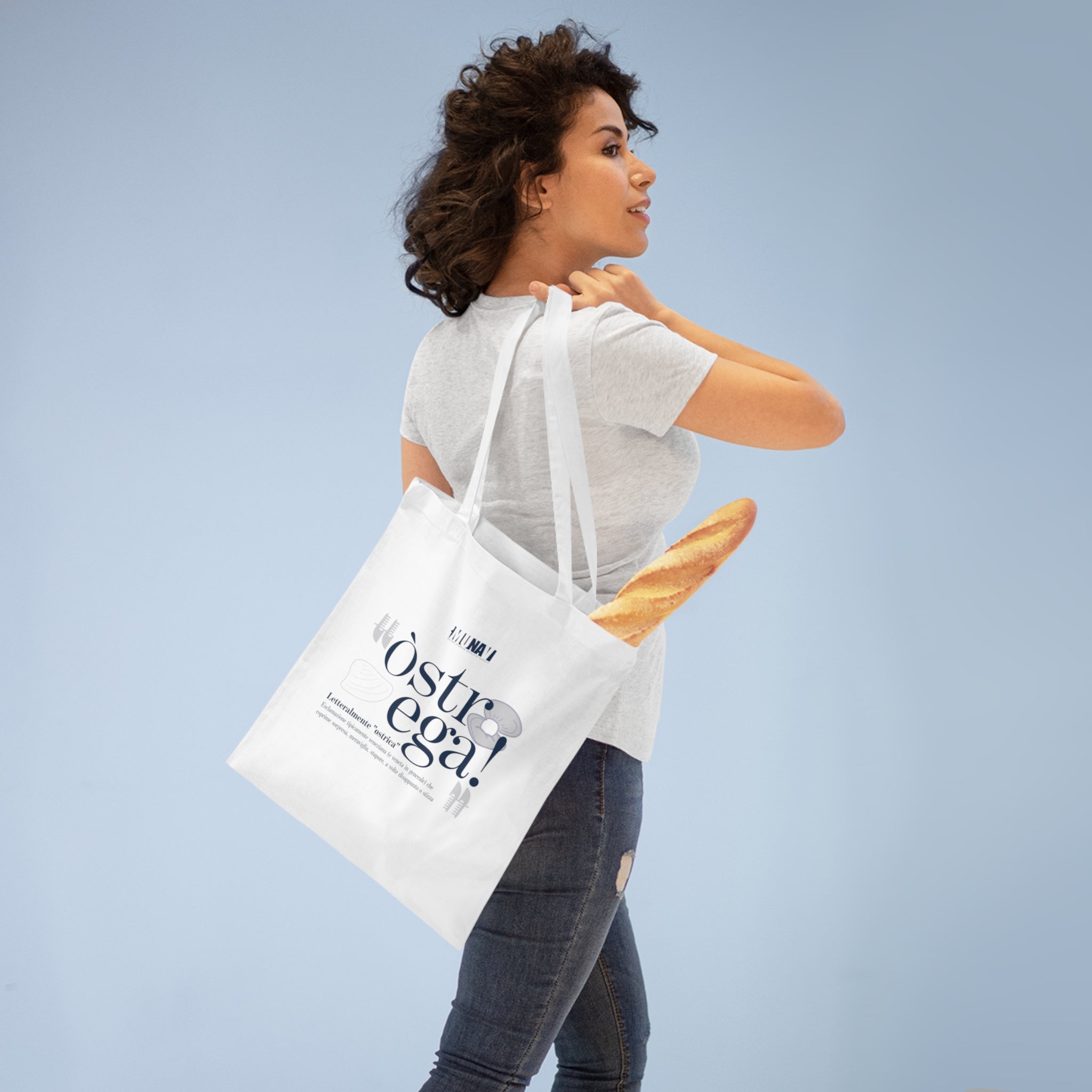 Venetian Words Shopper: Ostrega | White heavy-weight cotton shopper with Typical Venetian Word