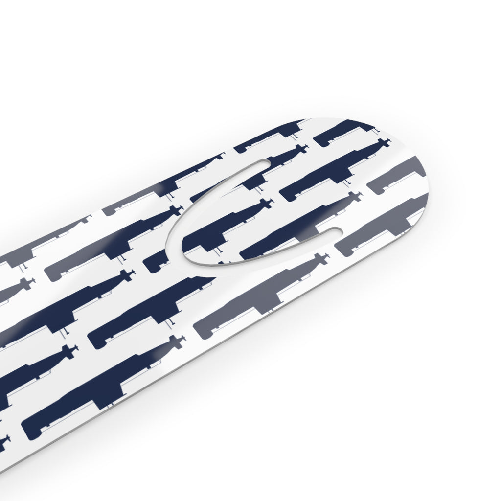 DANDOLO BOOKMARK | White bookmark with bavy Dandolo Submarine pattern