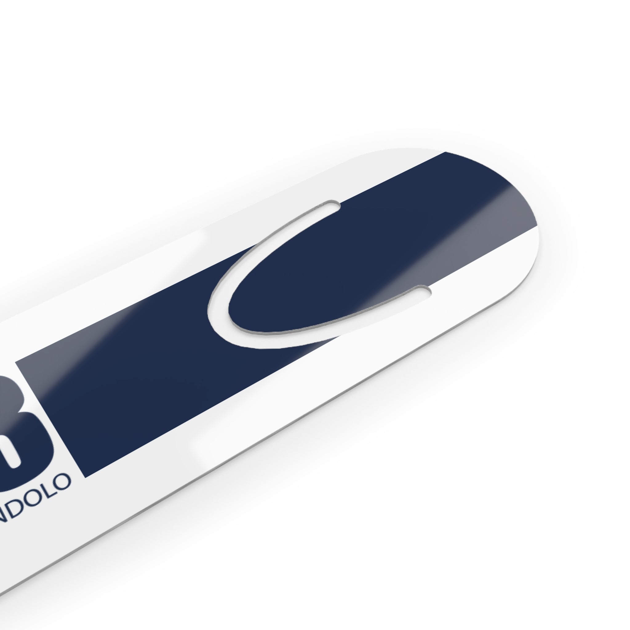 DANDOLO BOOKMARK | White bookmark with navy Dandolo Submarine code