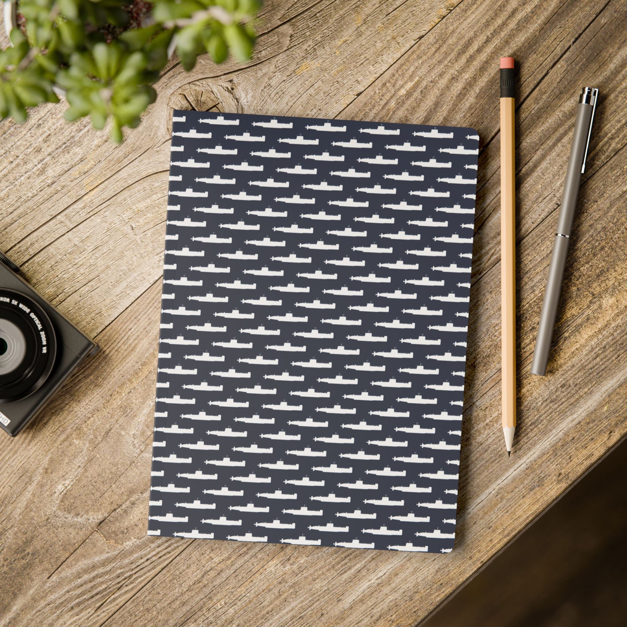 DANDOLO NOTEBOOK | Navy notebook with white Dandolo Submarine pattern