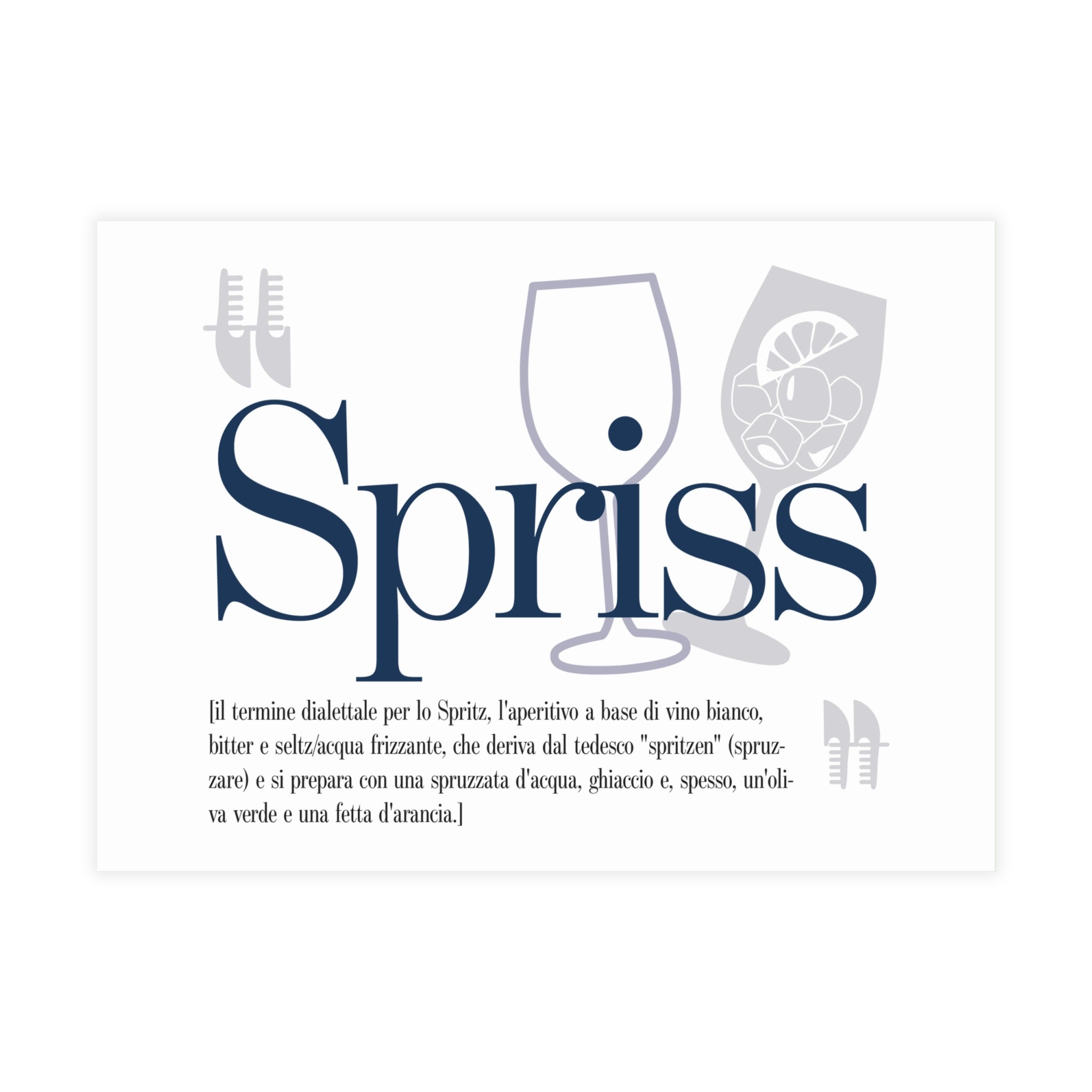 Venetian Words postcard: Spriss | Send the Venetian tradition to someone you love