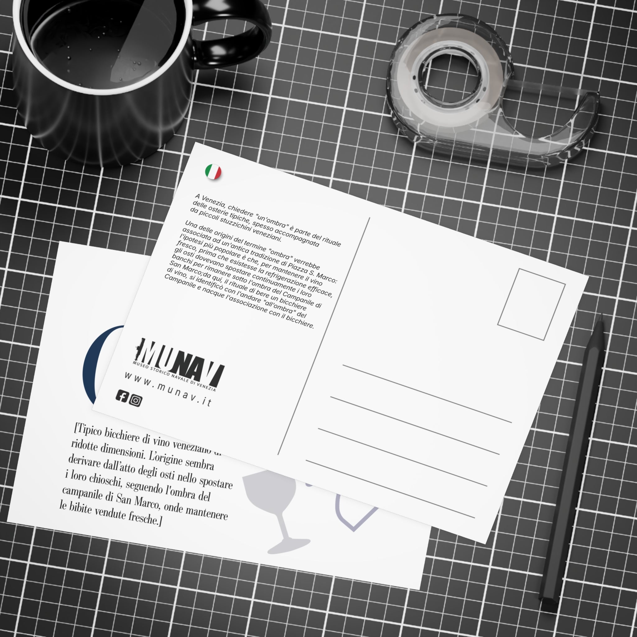 Venetian Words postcard: Ombra | Send the Venetian tradition to someone you love