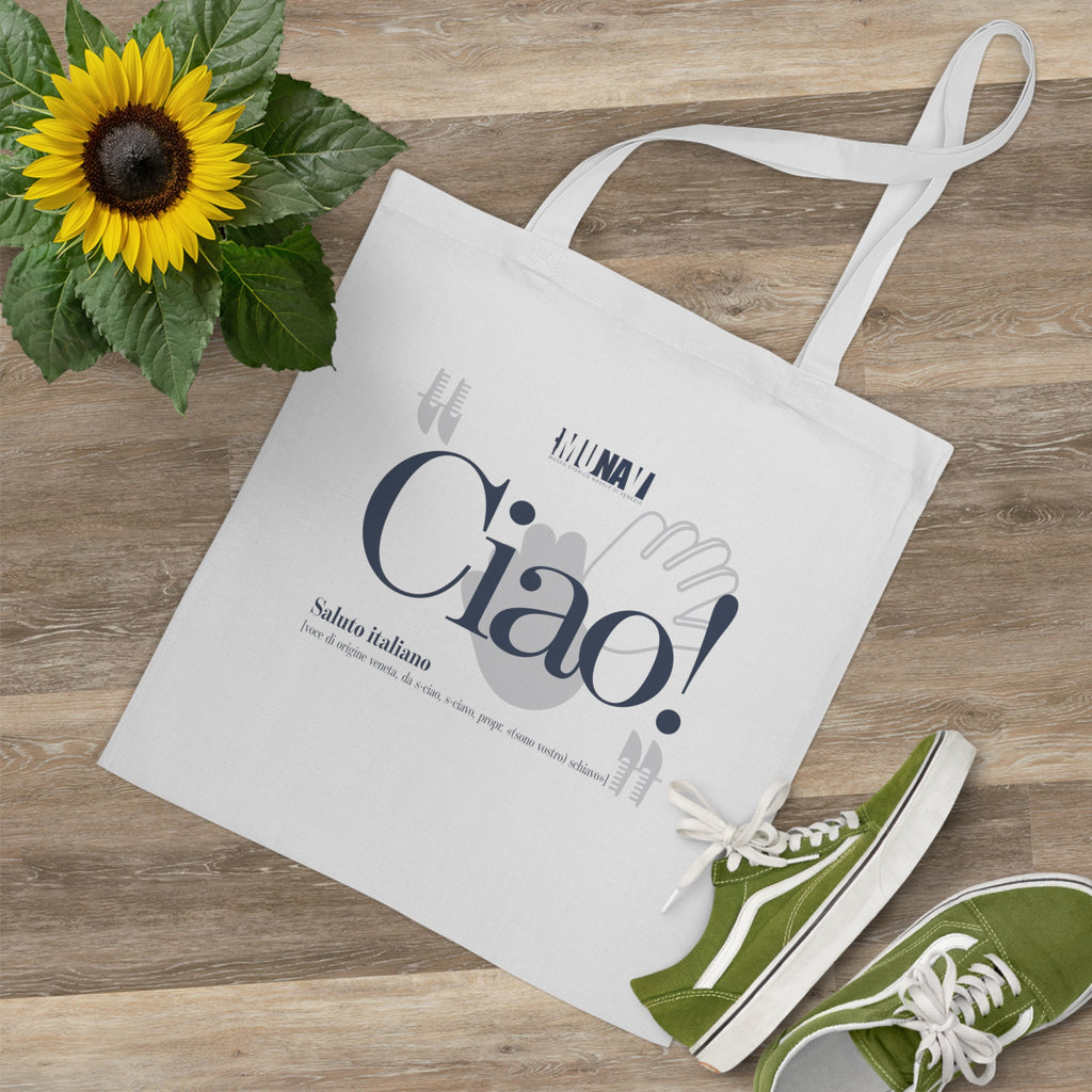 Venetian Words Shopper: Ciao | White heavy-weight cotton shopper with Typical Venetian word