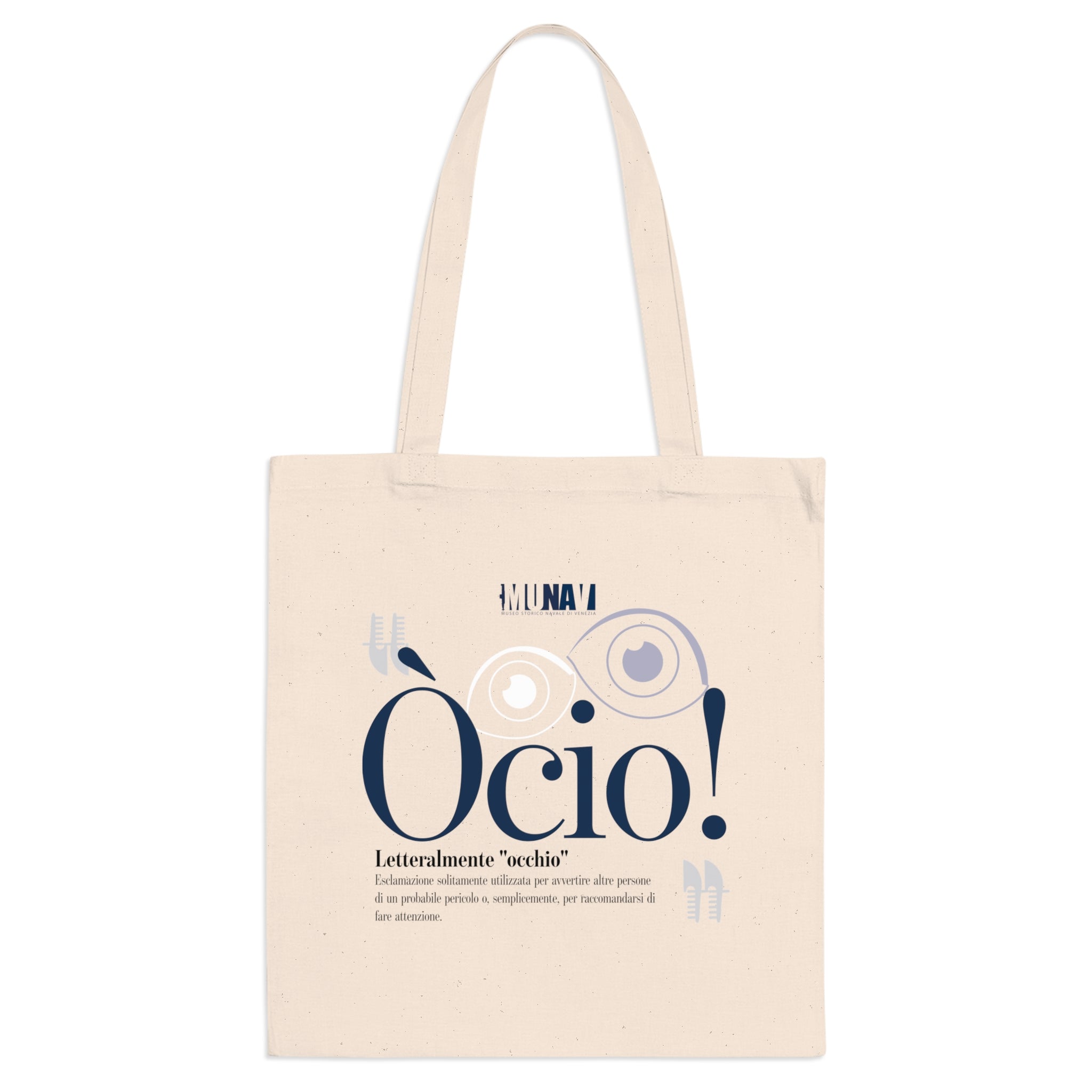 Venetian Words Shopper: Ocio | White heavy-weight cotton shopper with Typical Venetian Word