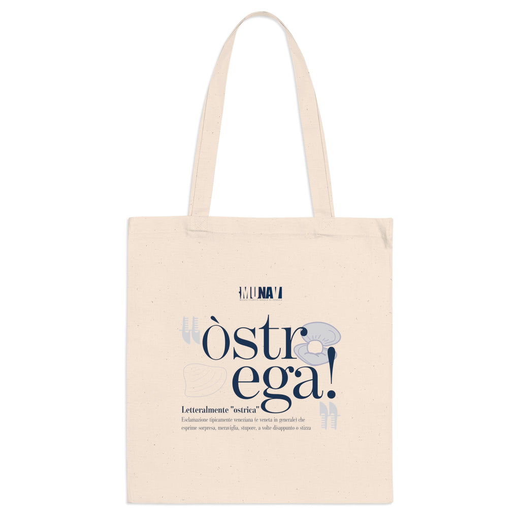 Venetian Words Shopper: Ostrega | White heavy-weight cotton shopper with Typical Venetian Word