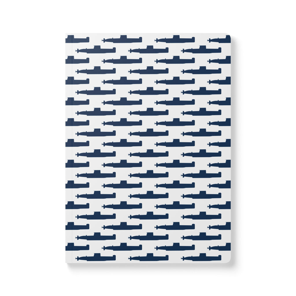 DANDOLO NOTEBOOK | White notebook with navy Dandolo Submarine pattern