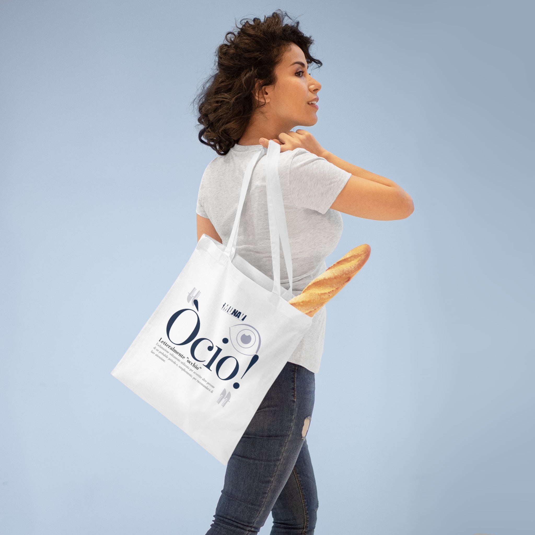 Venetian Words Shopper: Ocio | White heavy-weight cotton shopper with Typical Venetian Word