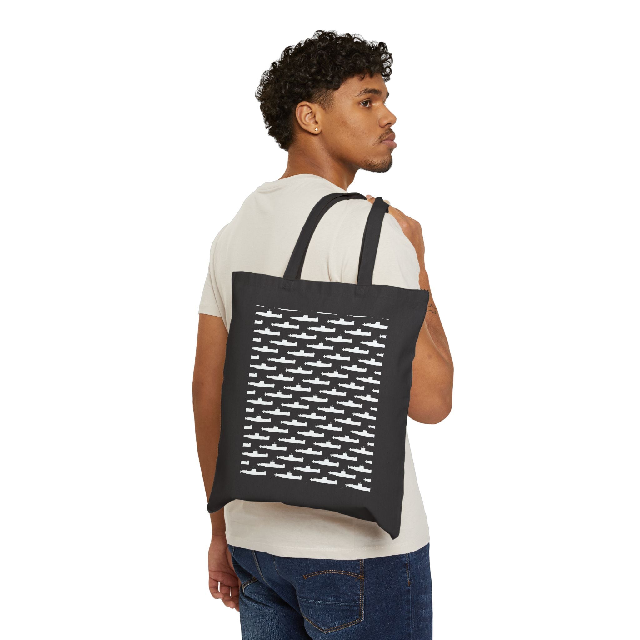 DANDOLO SHOPPER | Shopper Black with White Submarine Dandolo Pattern