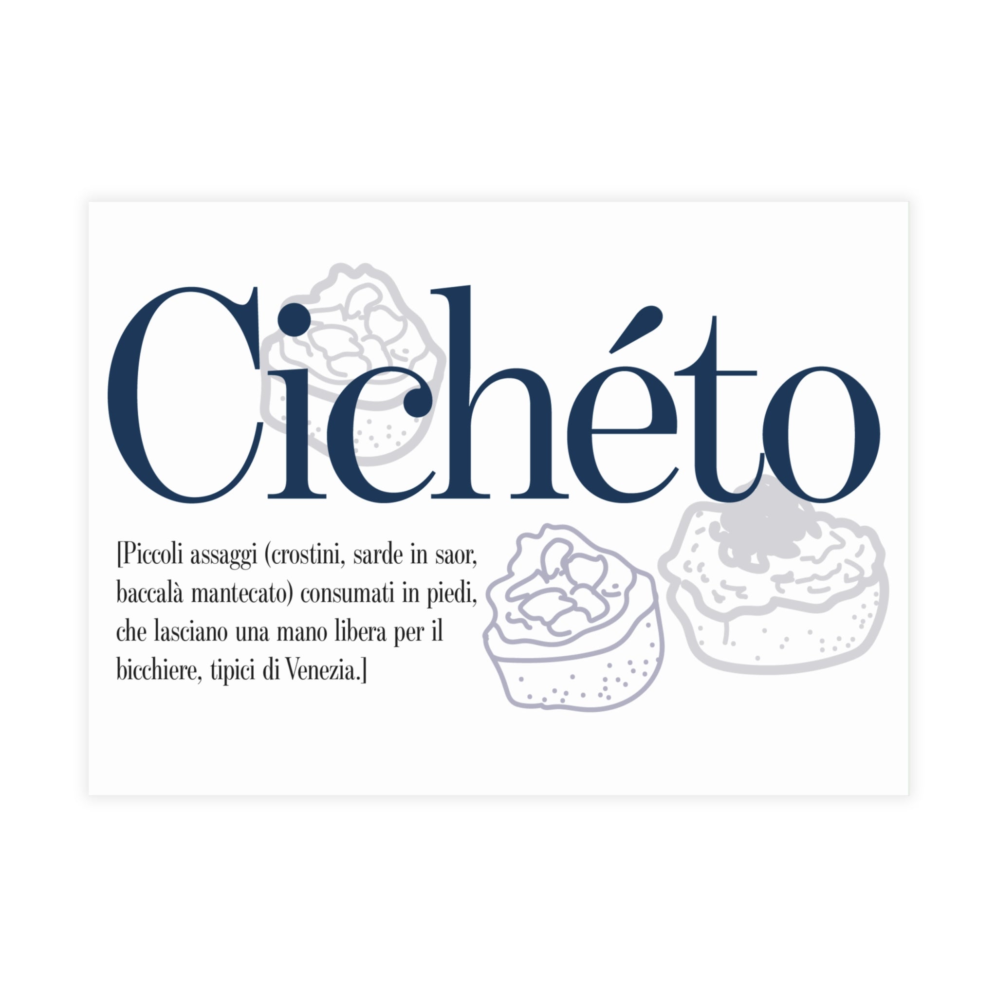 Venetian Words postcard: Cicheto | Send the Venetian tradition to someone you love