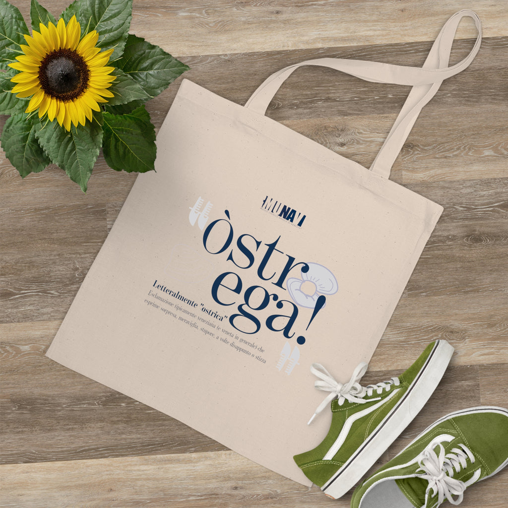 Venetian Words Shopper: Ostrega | White heavy-weight cotton shopper with Typical Venetian Word