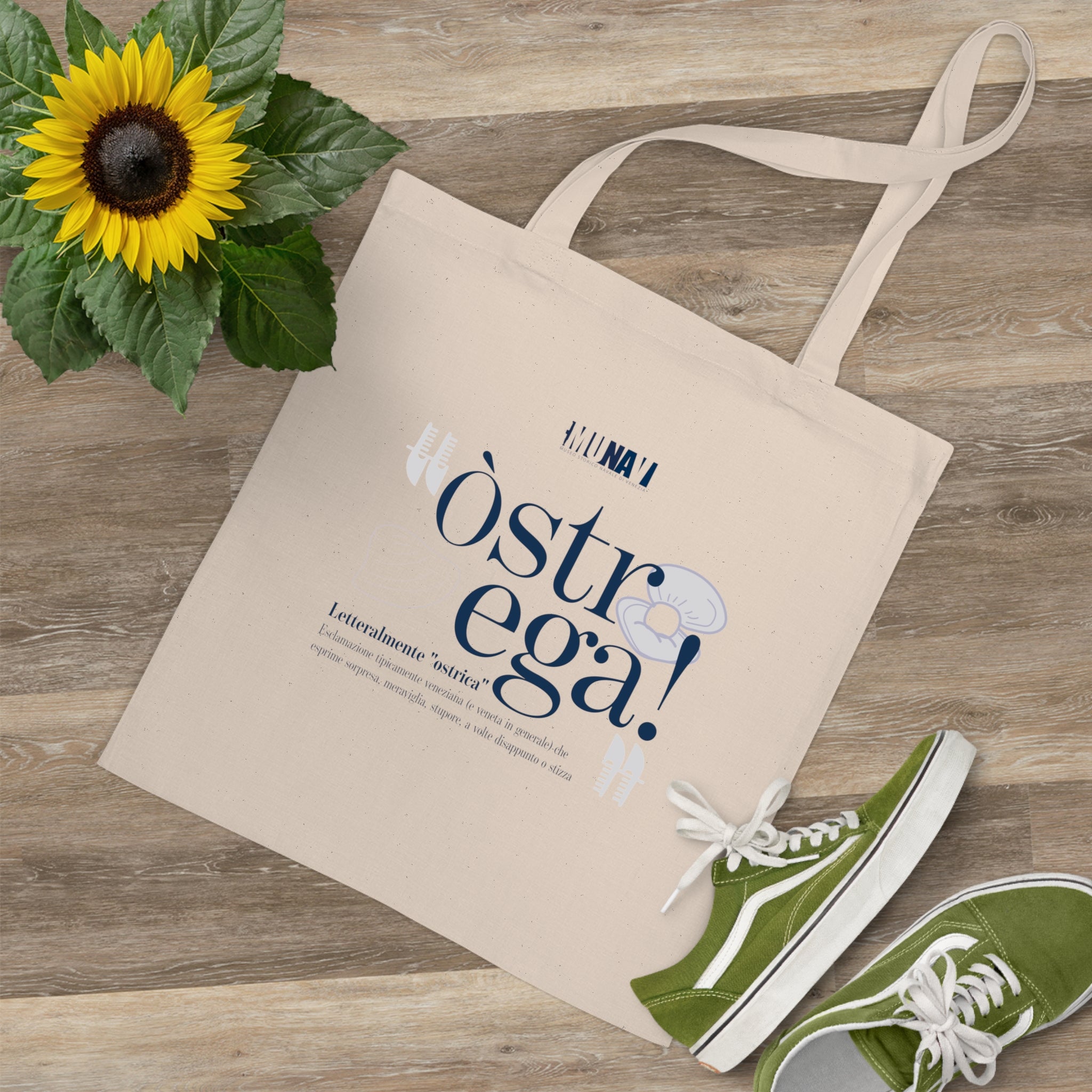 Venetian Words Shopper: Ostrega | White heavy-weight cotton shopper with Typical Venetian Word