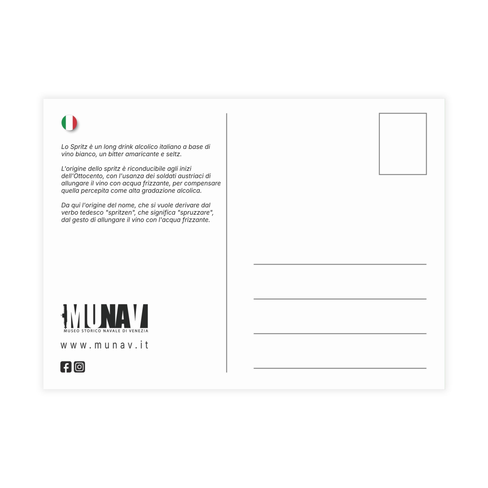 Venetian Words postcard: Spriss | Send the Venetian tradition to someone you love