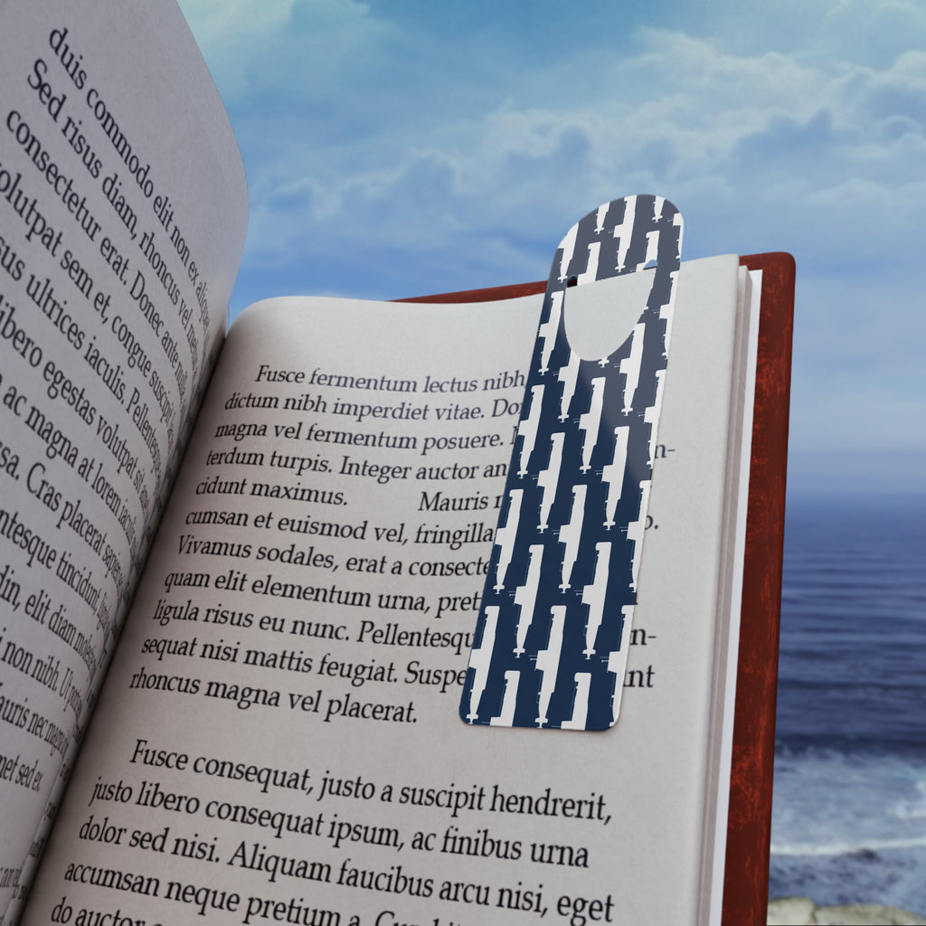DANDOLO BOOKMARK | Navy bookmark with white Dandolo Submarine pattern