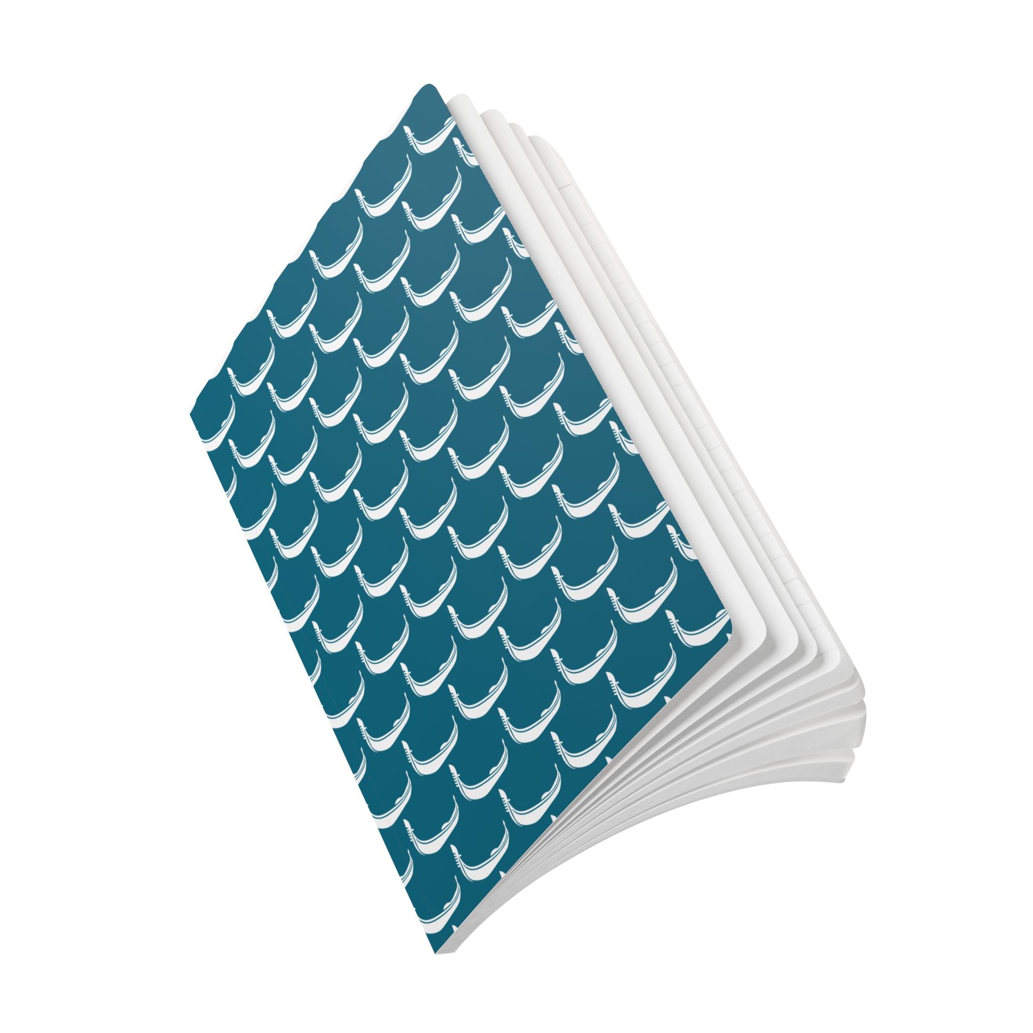 GONDOLA NOTEBOOK | Torquoise notebook with white Gondola pattern