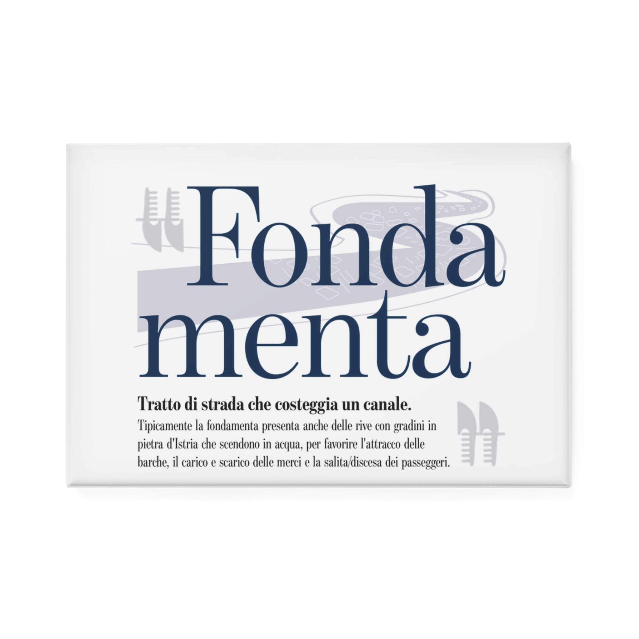 Venetian words magnet | A crisp rectangular magnet of Fondamenta