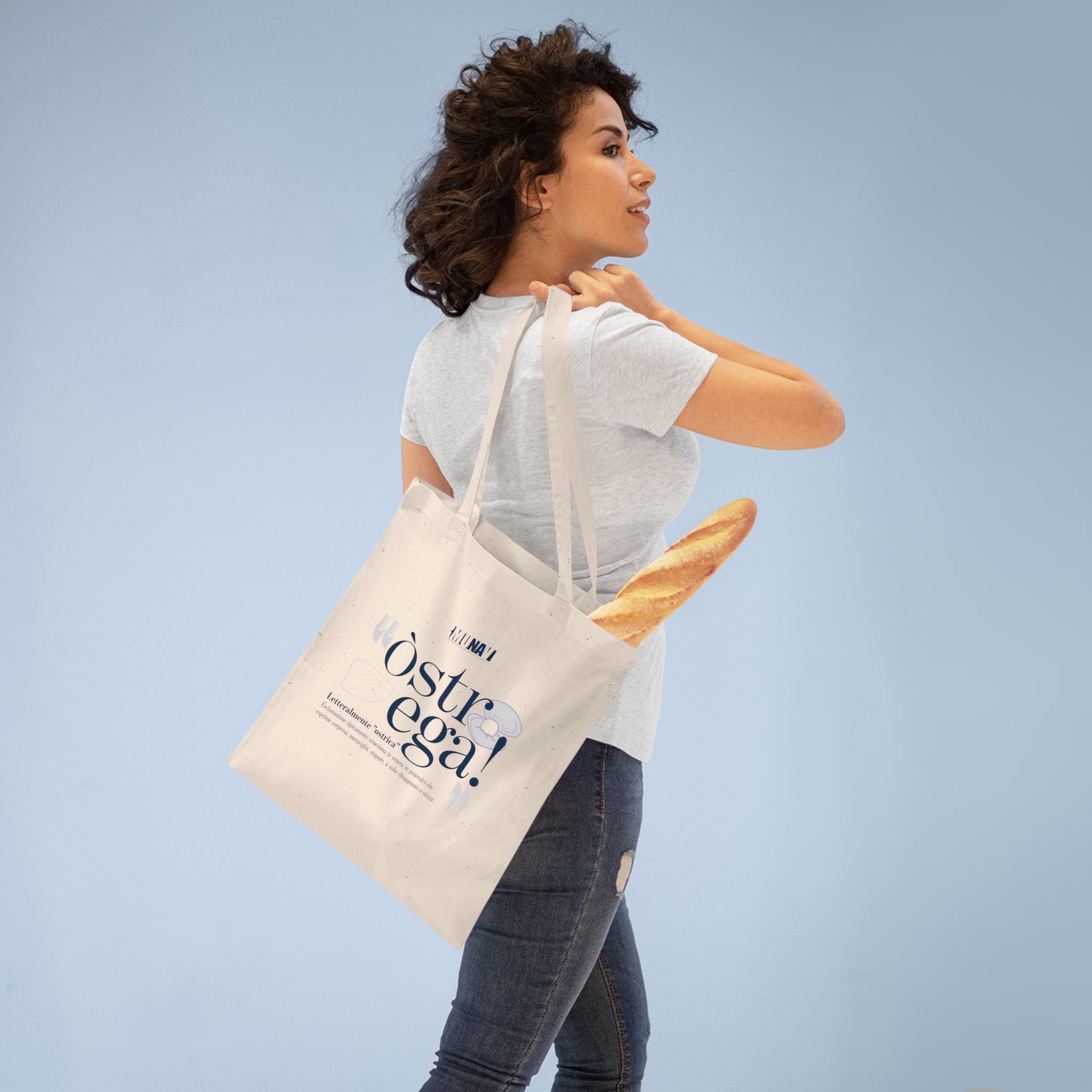 Venetian Words Shopper: Ostrega | White heavy-weight cotton shopper with Typical Venetian Word